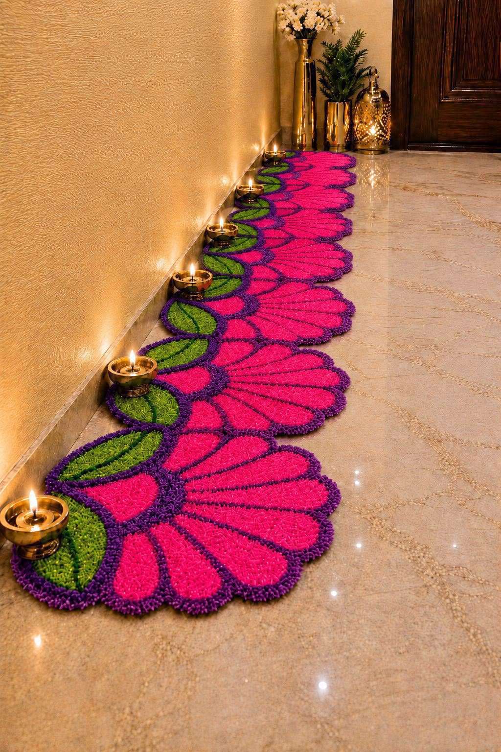 Floral Trail Mats | Handcrafted Festive Staircase Mats | Set of 8