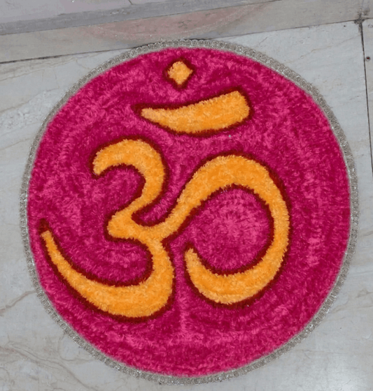Fur Yarn 3 Feet Rangoli Mat - Design 24