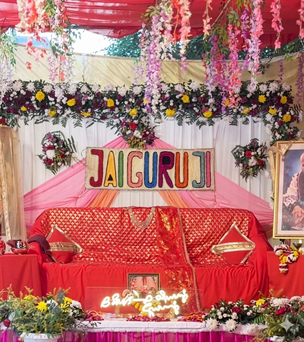 Jai Guru Ji Fur Yarn Mat – Backdrop & Rangoli Decor