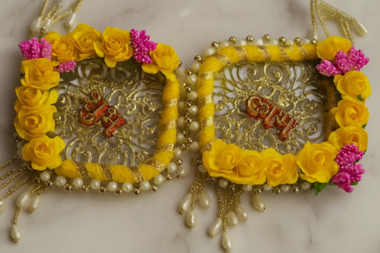 Shubh Labh Pearl Tassel Decor – Set of 2