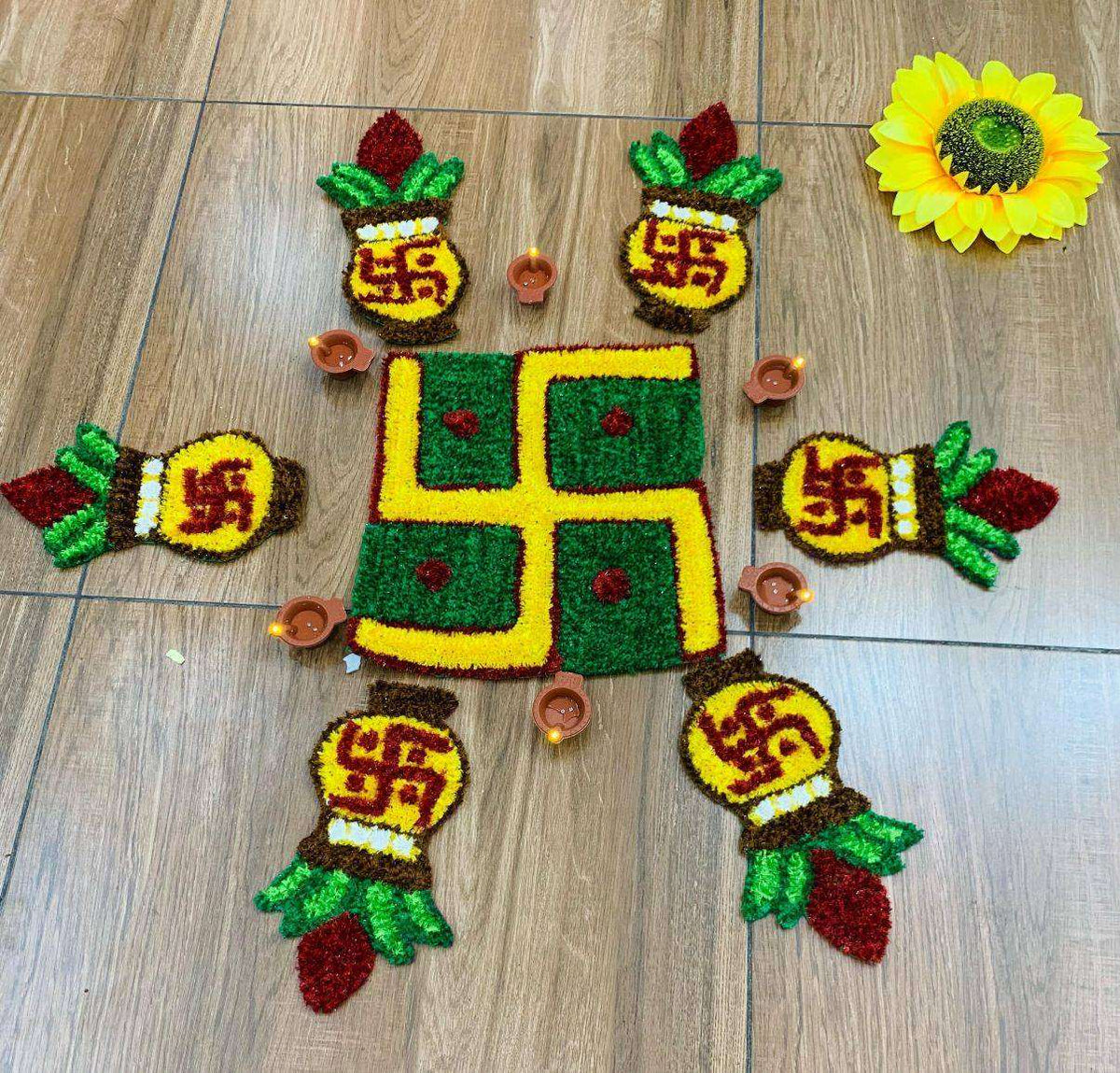 Rangoli Royale Mats – Set of 7 - Design 3