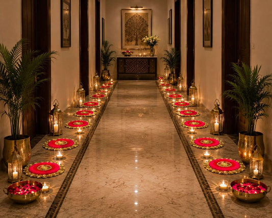 Roshan Raah | Glowing Festive Pathway Mats with Tea Light Holder | Set of 10