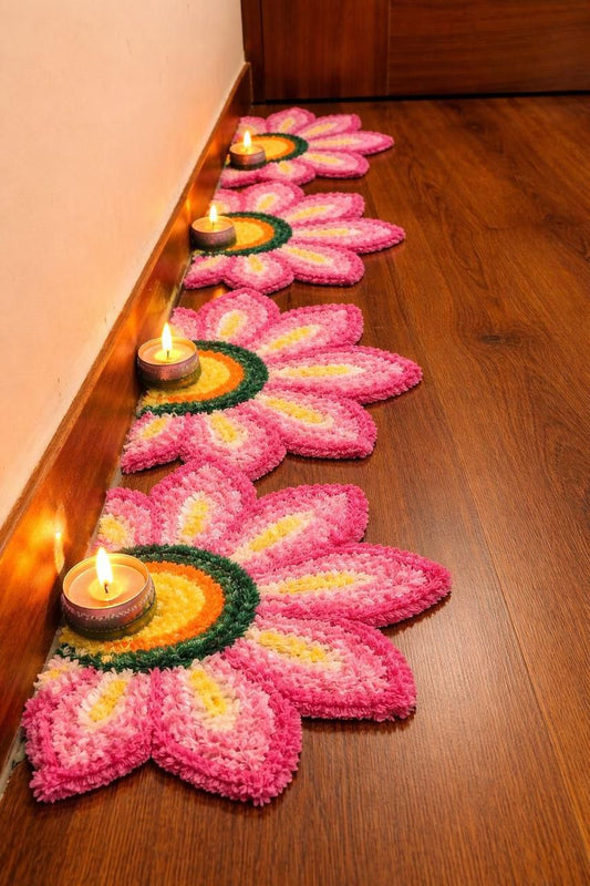 Royal Stair Edge Rangoli Mats by Craft Decor | Set of 8