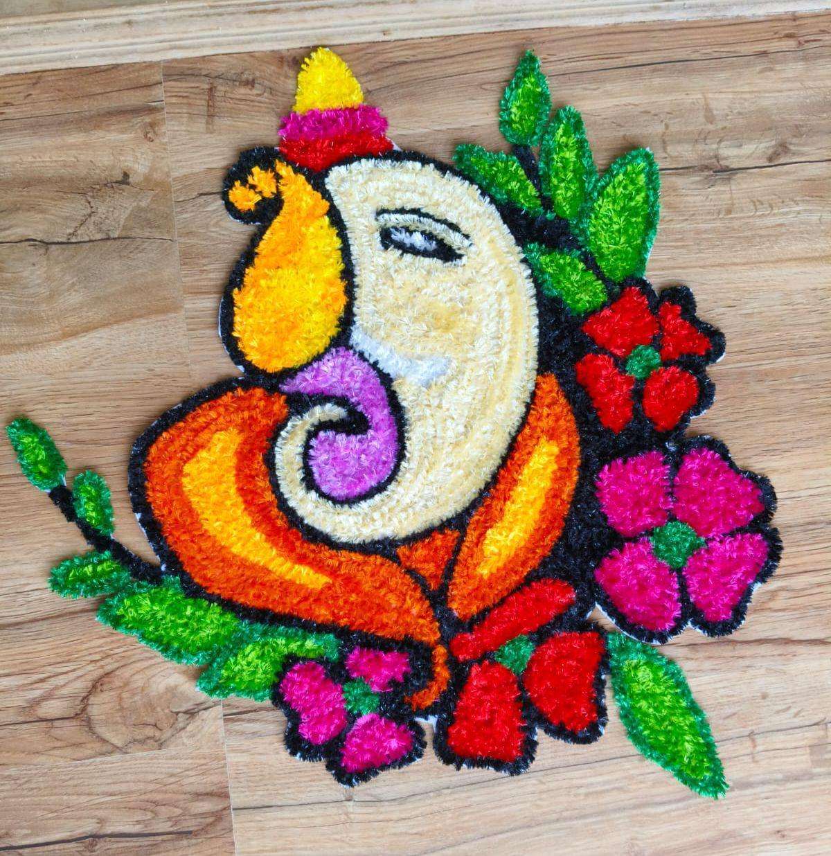 Craft Decor Fur Yarn Rangoli Mats
