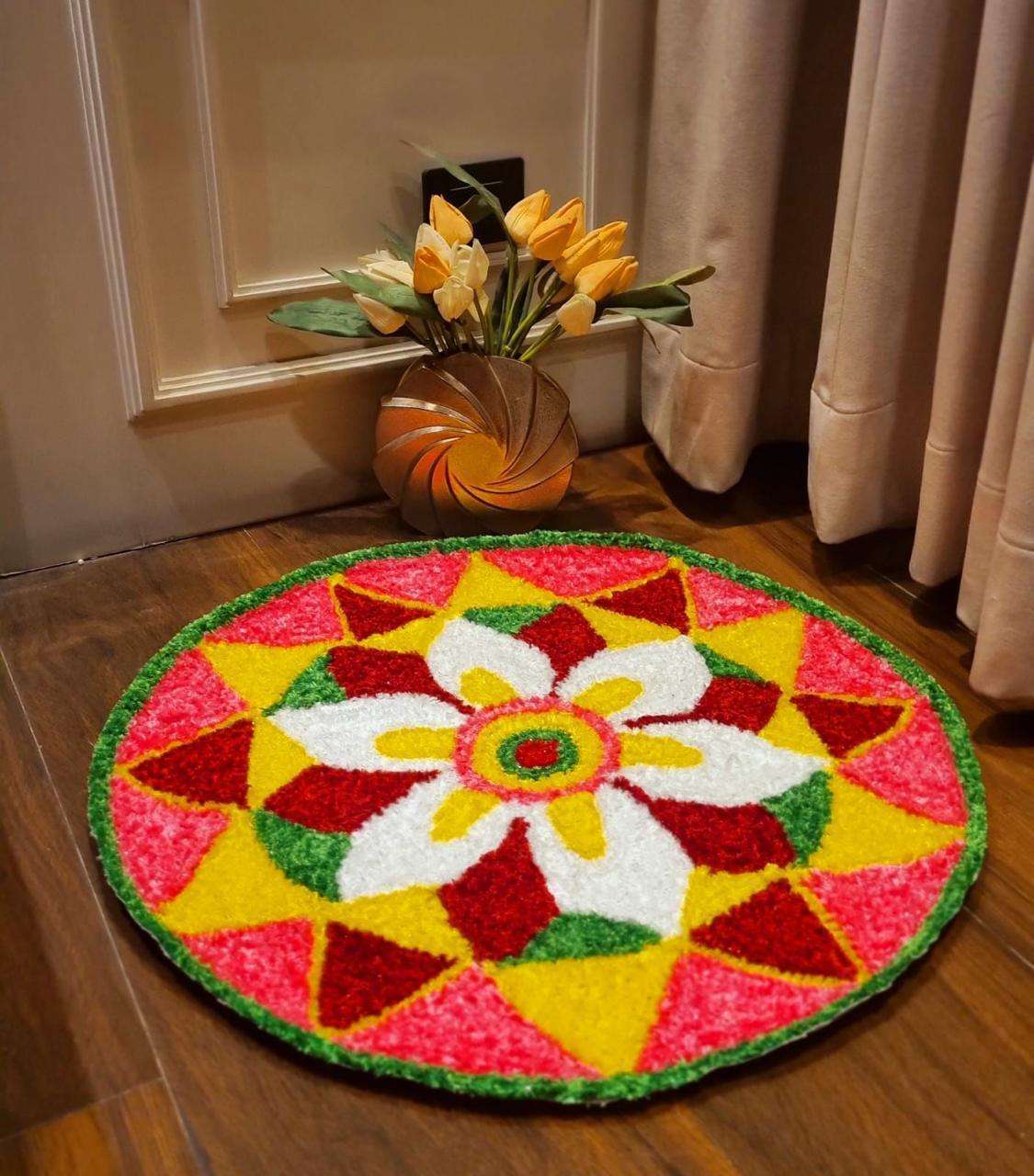 Craft Decor Fur Yarn Rangoli Mats