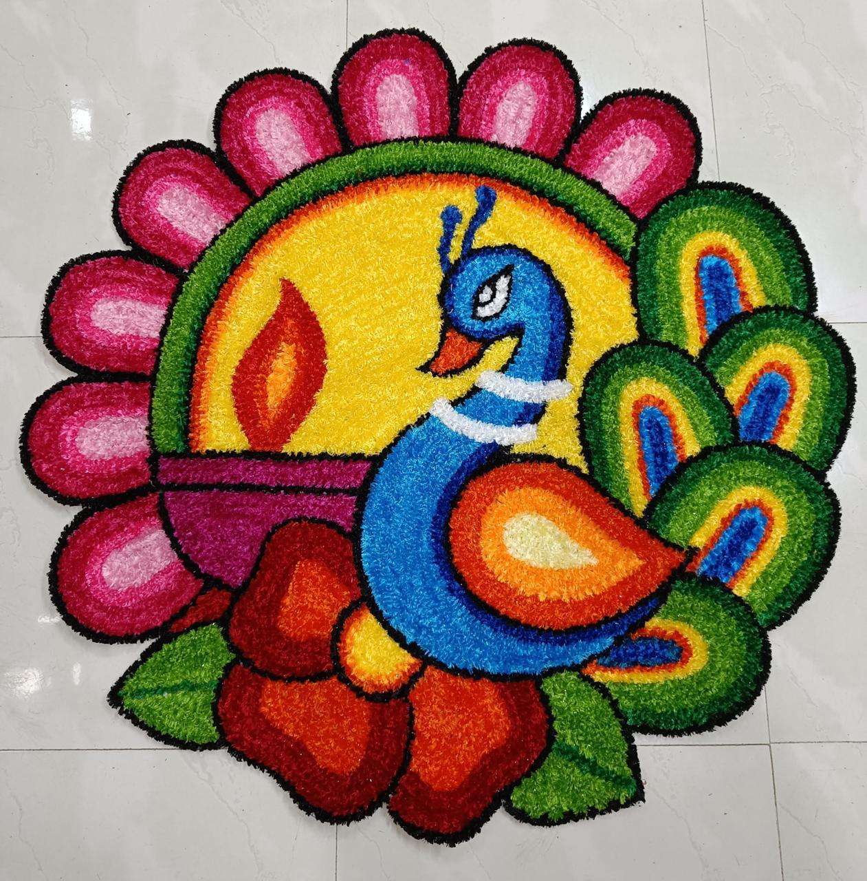 Fur Yarn Rangoli Mats by Craft Decor