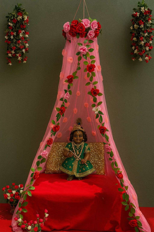 Craft Decor Janmashtami Special Rose Flower Canopy