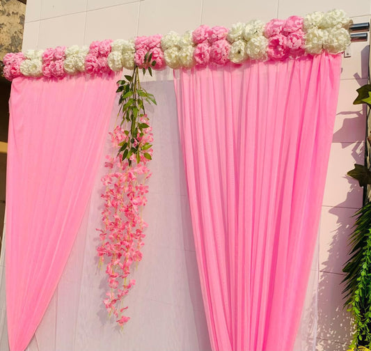 Pink Flower Panel Curtain by Craft Decor