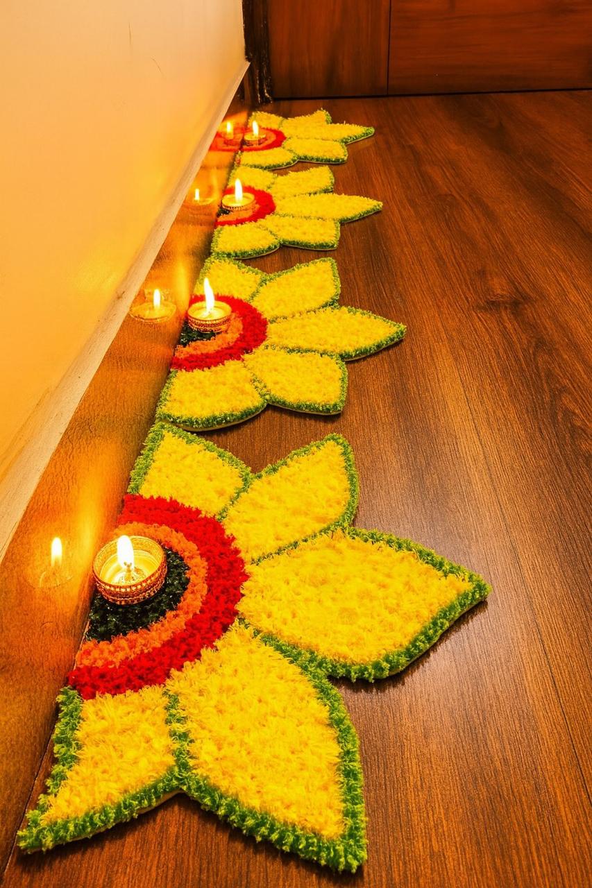 Staircase Half Rangoli Mats by Craft Decor - 8 Pcs