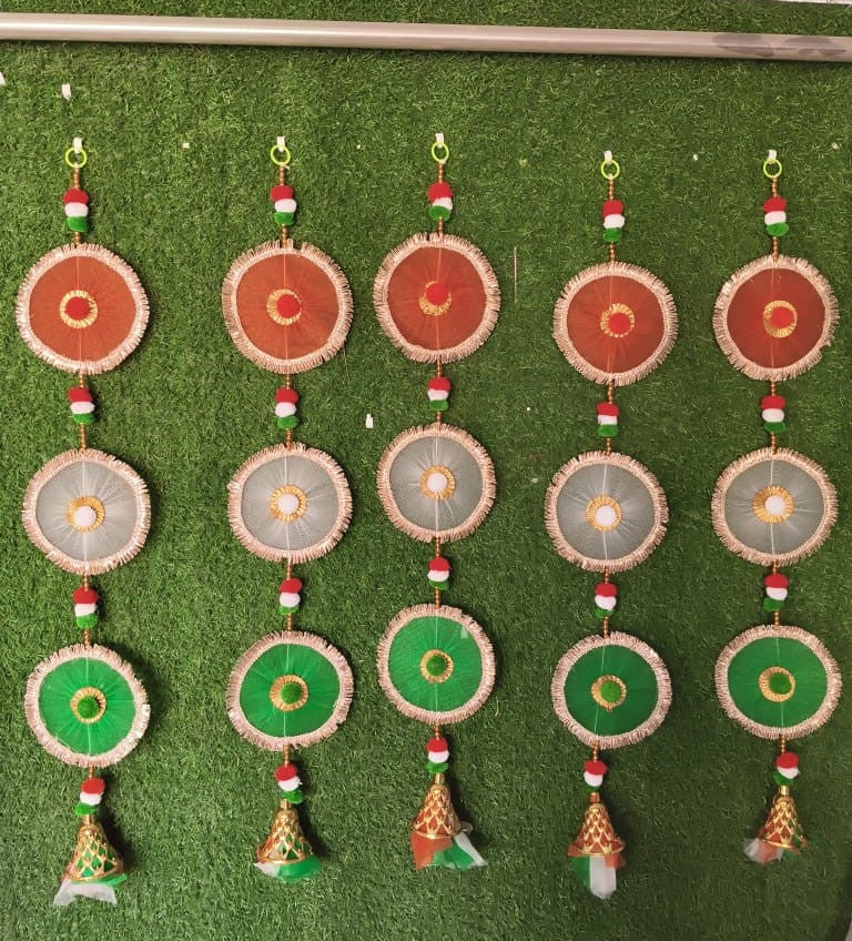 Tiranga Circle Tassel Hangings – Set of 6