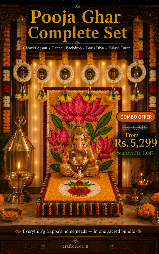 Pooja Ghar Complete Set – Home Mandir Bundle | Craft Decor