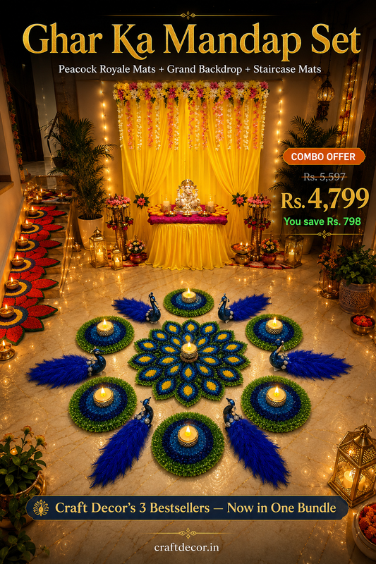 Ghar Ka Mandap Set – Complete Ganpati Decor Bundle | Craft Decor