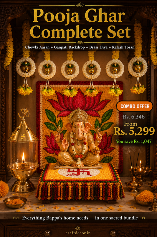 Pooja Ghar Complete Set – Home Mandir Bundle | Craft Decor