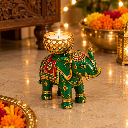 Gajraj Shringar – Elephant Rangoli Décor Set | 6 Pieces | Craft Decor