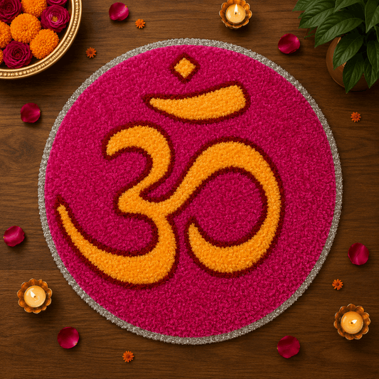 Fur Yarn 3 Feet Rangoli Mat - Design 24