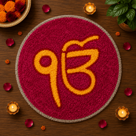 Fur Yarn 3 Feet Rangoli Mat - Design 25