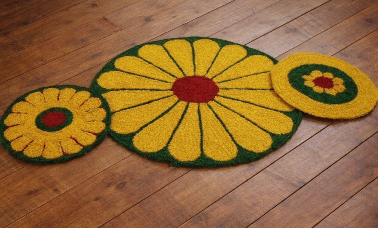 Rangoli Backdrop Mats – Set of 3 (3 Ft Center + 2 Ft Side Mats)