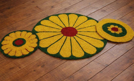 Rangoli Backdrop Mats – Set of 3 (3 Ft Center + 2 Ft Side Mats)