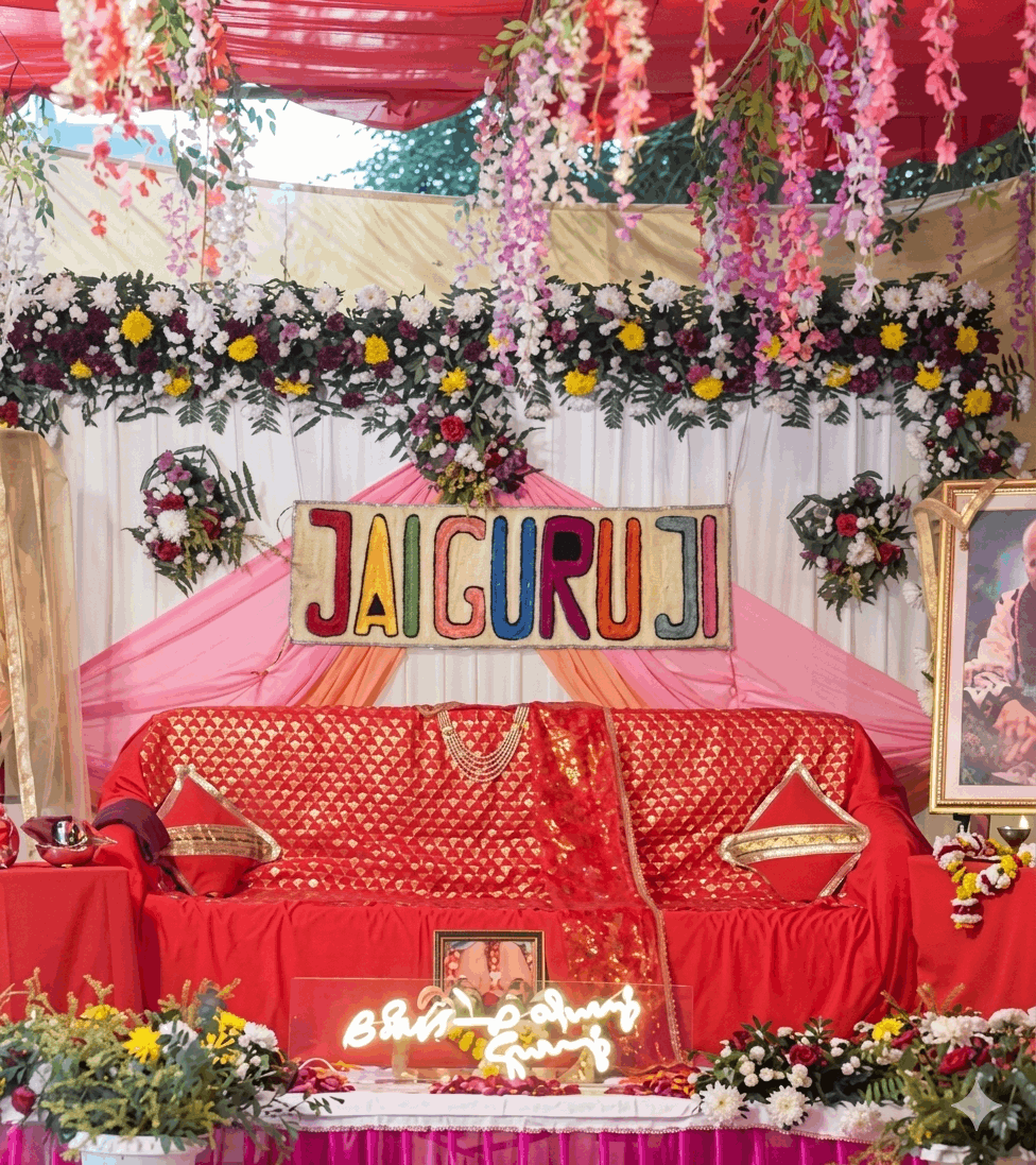 Jai Guru Ji Fur Yarn Mat – Backdrop & Rangoli Decor