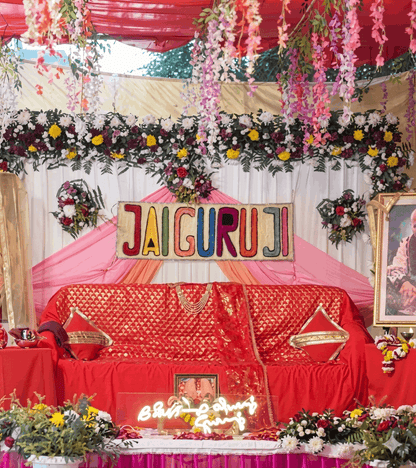 Jai Guru Ji Fur Yarn Mat – Backdrop & Rangoli Decor