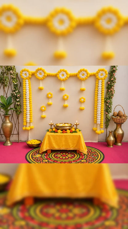Marigold Ring Party Backdrop – 7 x 5 Ft