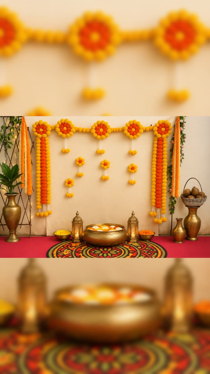 Marigold Ring Party Backdrop – 7 x 5 Ft