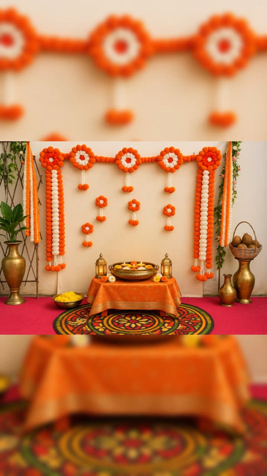 Marigold Ring Party Backdrop – 7 x 5 Ft