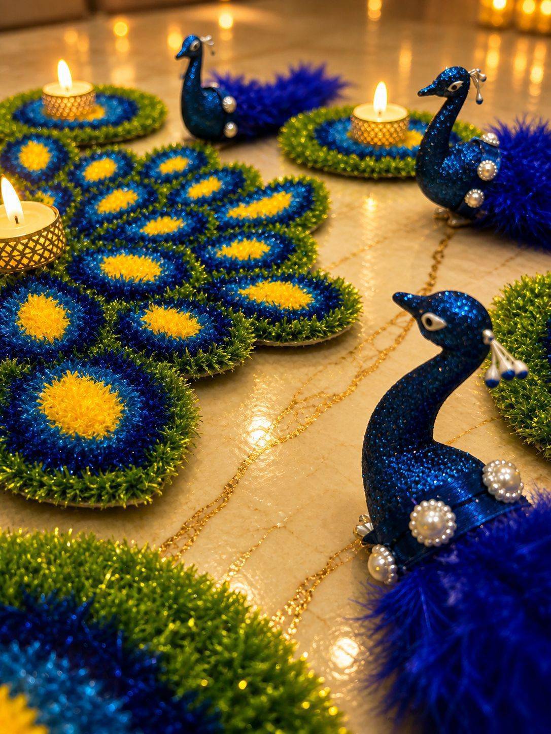 Peacock Royale Mat Set by Craft Decor