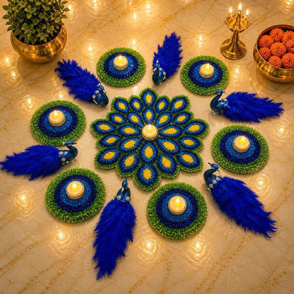 Peacock Royale Mat Set by Craft Decor
