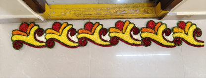 Golden Wave Paisley Cutwork Threshold Mat