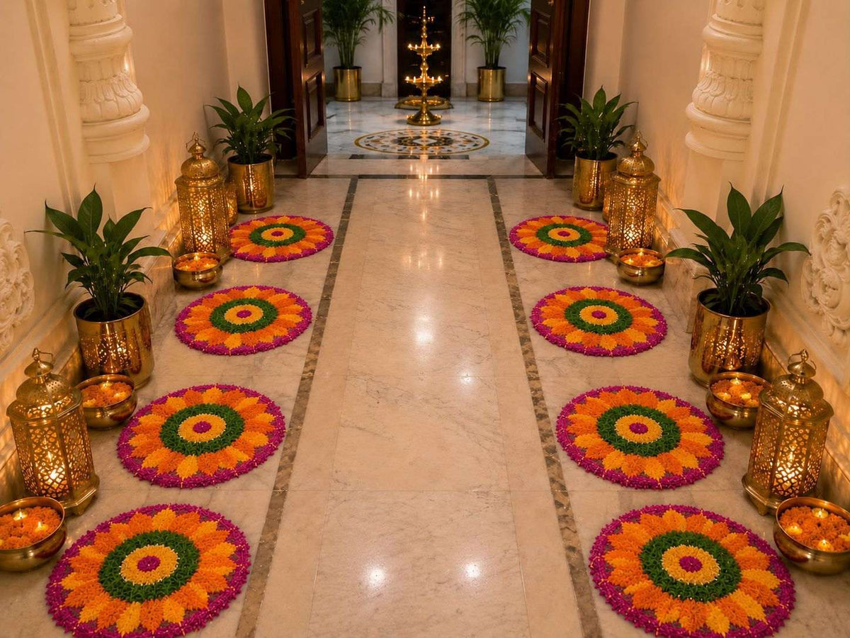 Pushp Rajsi Pathway Rangoli Mats – Set of 6