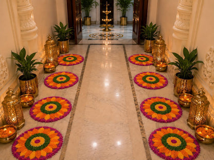 Pushp Rajsi Pathway Rangoli Mats – Set of 6