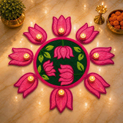 Pushp Vatika Mat by Craft Decor | Set of 9