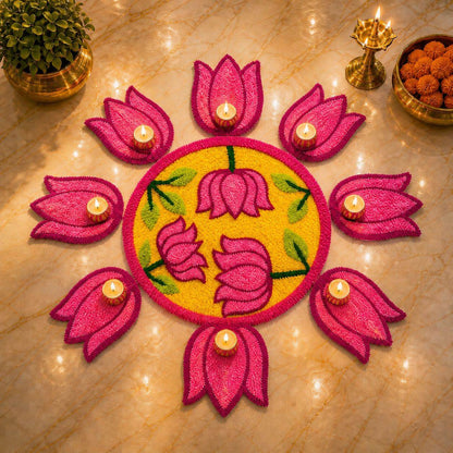 Pushp Vatika Mat by Craft Decor | Set of 9