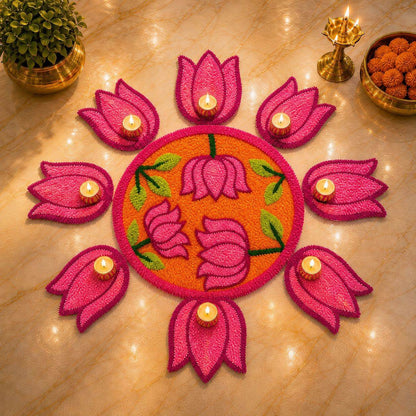 Pushp Vatika Mat by Craft Decor | Set of 9