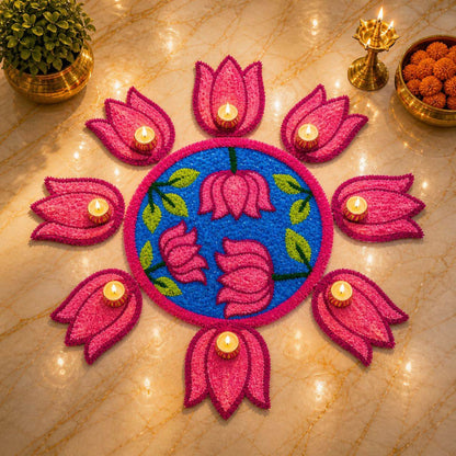Pushp Vatika Mat by Craft Decor | Set of 9