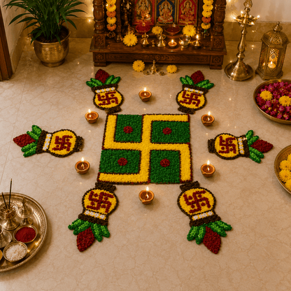 Rangoli Royale Mats – Set of 7 - Design 3