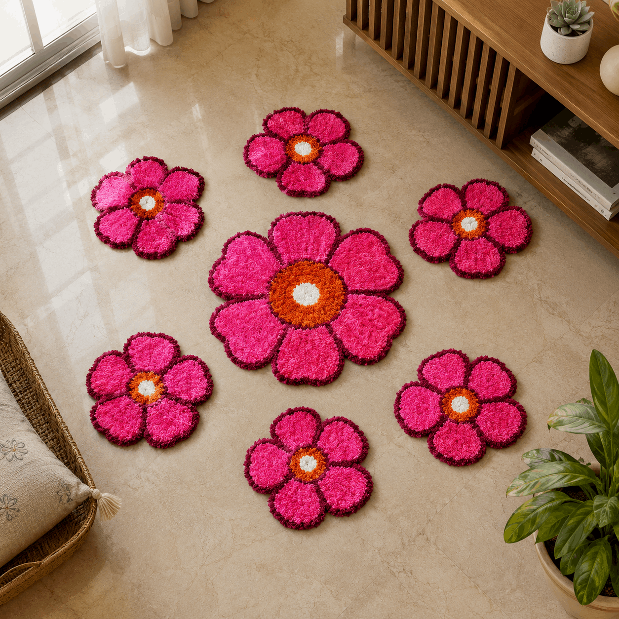 Rangoli Royale Mats – Set of 7 - Design 4