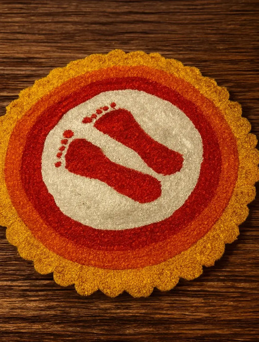 Fur Yarn 3 Feet Rangoli Mat - Design 23