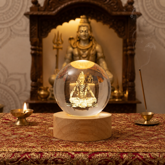 Shiva 3D Crystal Lamp | Mahadev Devotional LED Decor | Craft Decor
