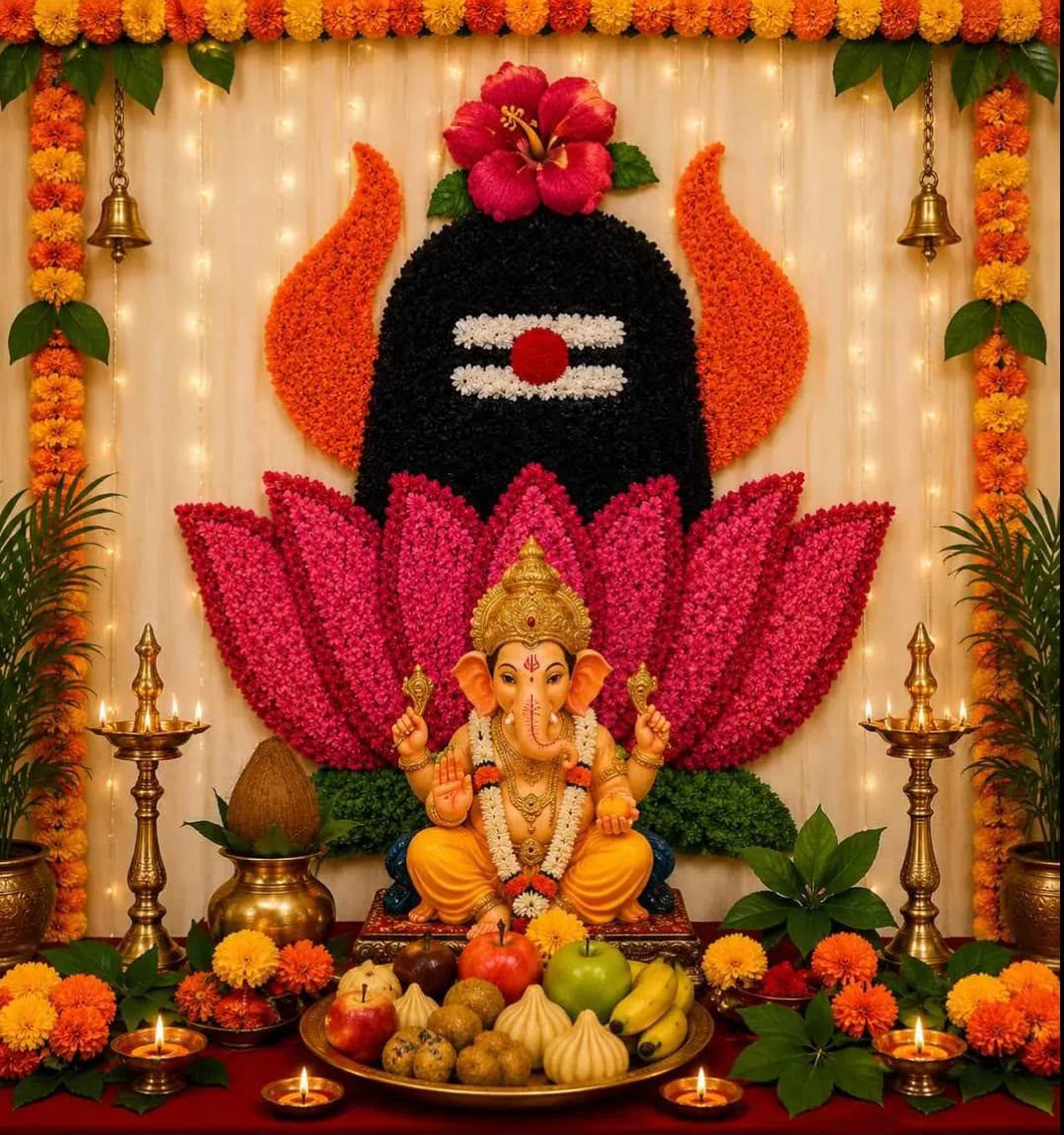 Shubh Ganpati Fur Yarn Backdrop - 3 Ft | Craft Decor