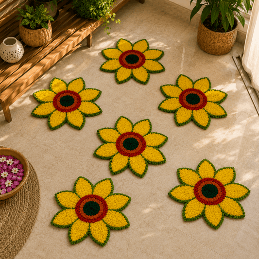 Staircase Full Rangoli Mats by Craft Decor - 6 Pcs