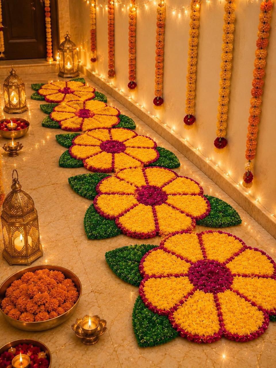 Soft fur yarn floral mats in festival colours perfect for gifting housewarming Diwali – Craft Decor