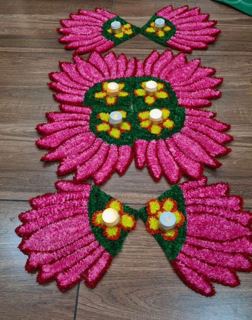 Stair Corner Rangoli Mats by Craft Decor - 8 Pcs