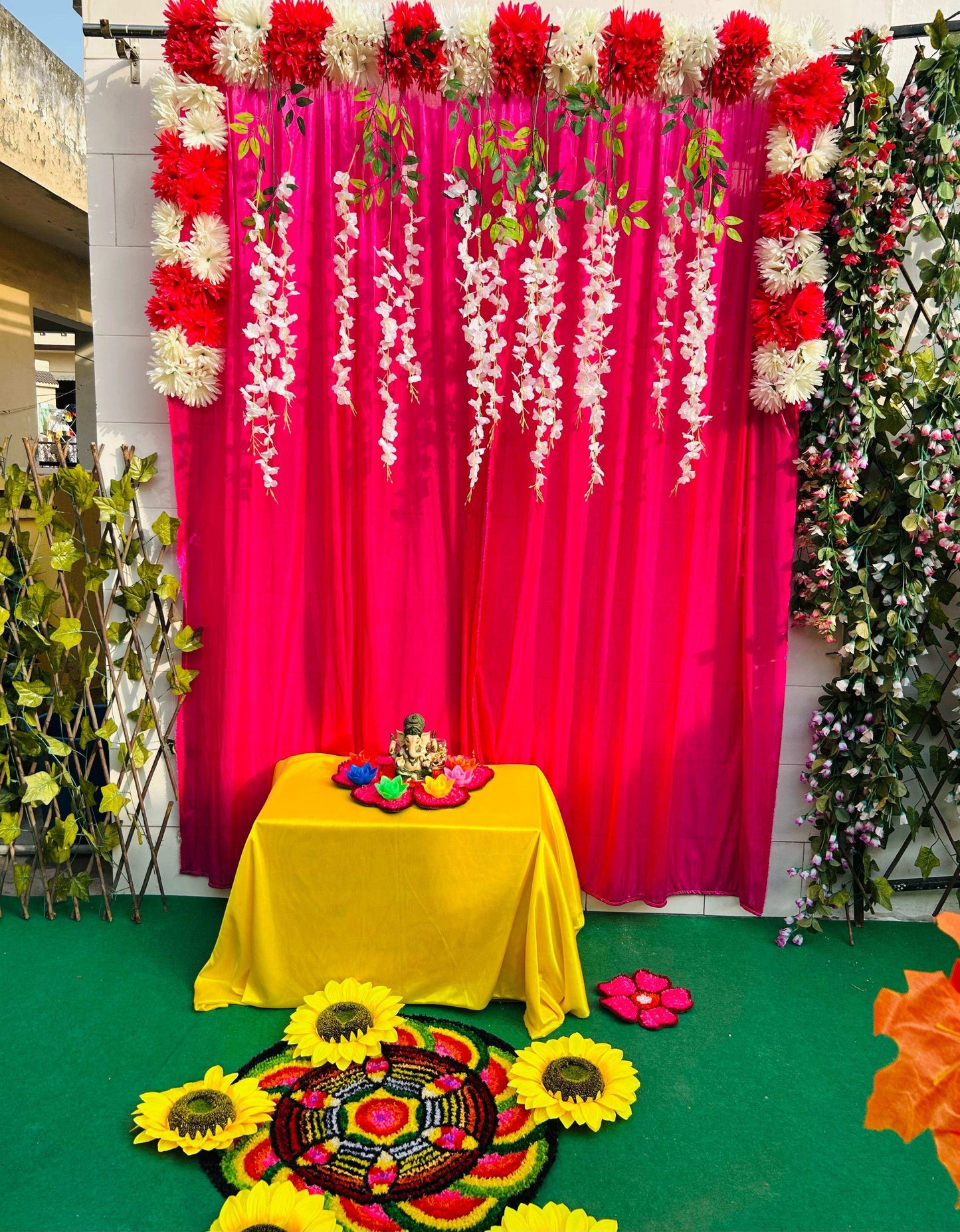 Craft Decor Daisy Panel Backdrop Curtain