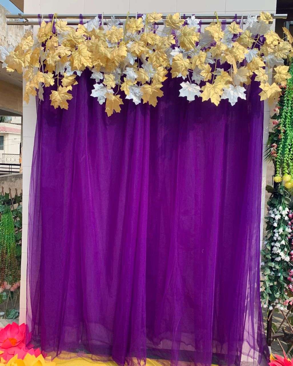 Craft Decor Shimmer Maple Leaf Curtain