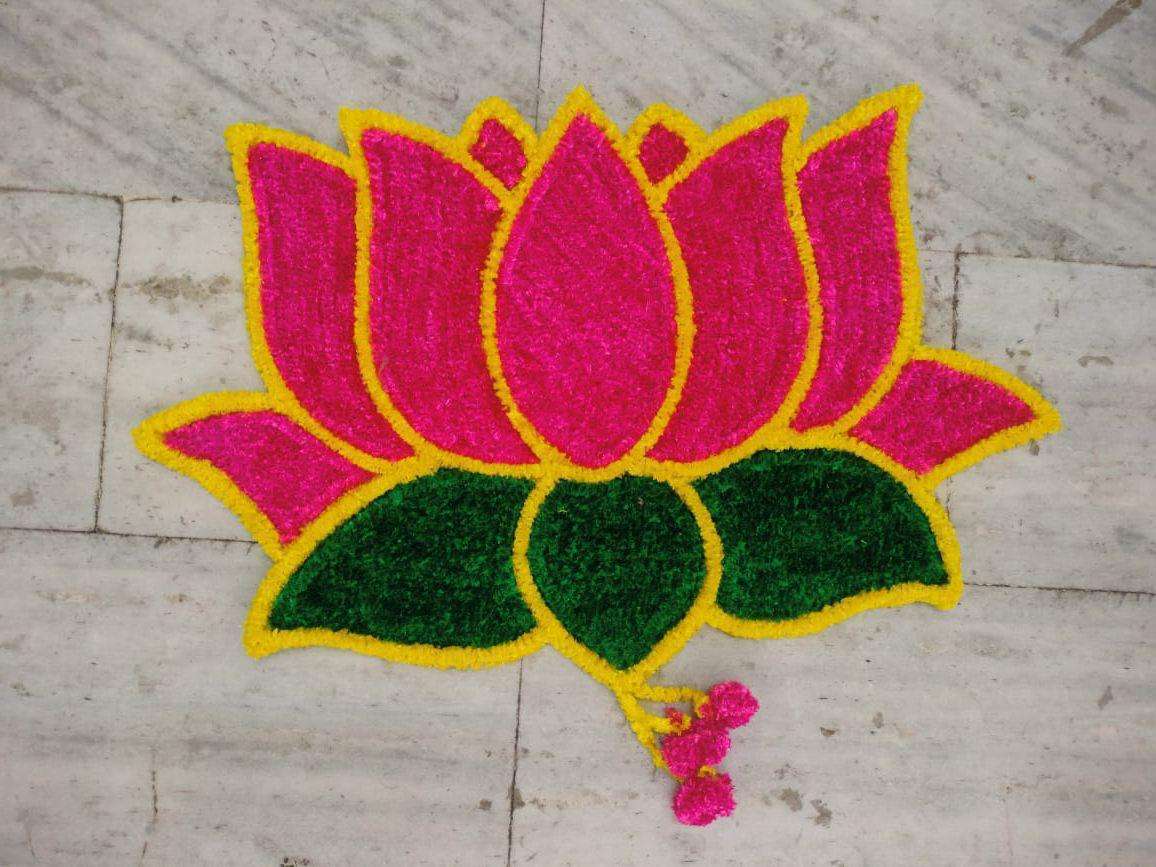 Craft Decor Fur Yarn Rangoli Mats