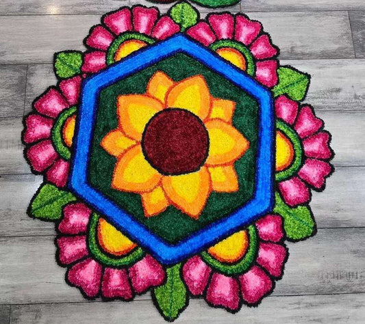 Craft Decor Fur Yarn Rangoli Mats