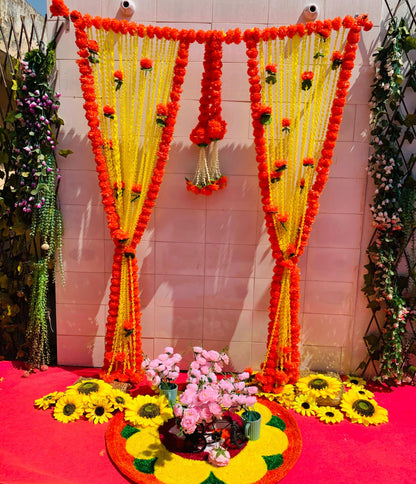 Craft Decor Marigold Curtain Backdrop