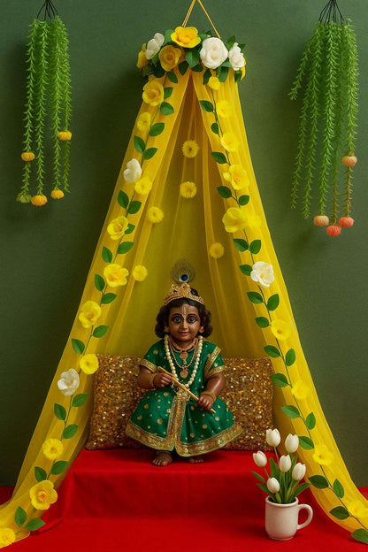 Craft Decor Janmashtami Special Rose Flower Canopy